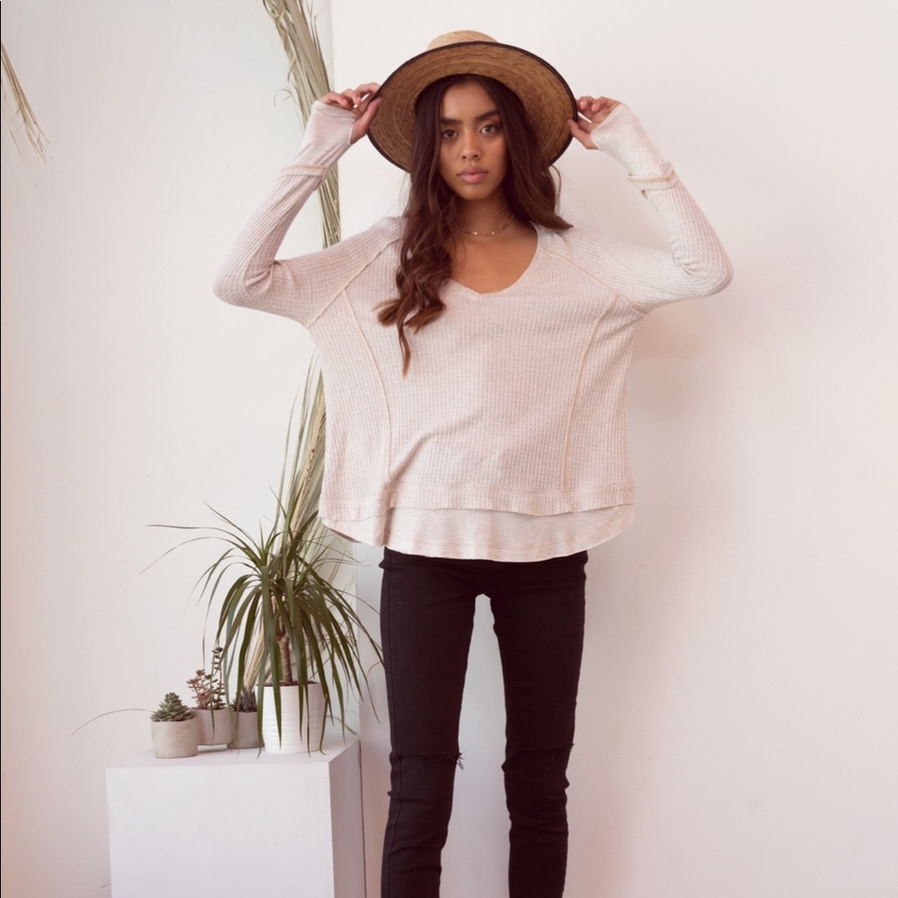 Comfy waffle knit long sleeve